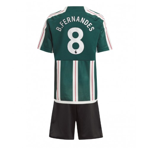 Fotballdrakt Barn Manchester United Bruno Fernandes #8 Bortedraktsett 2023-24 Kortermet (+ Korte bukser)